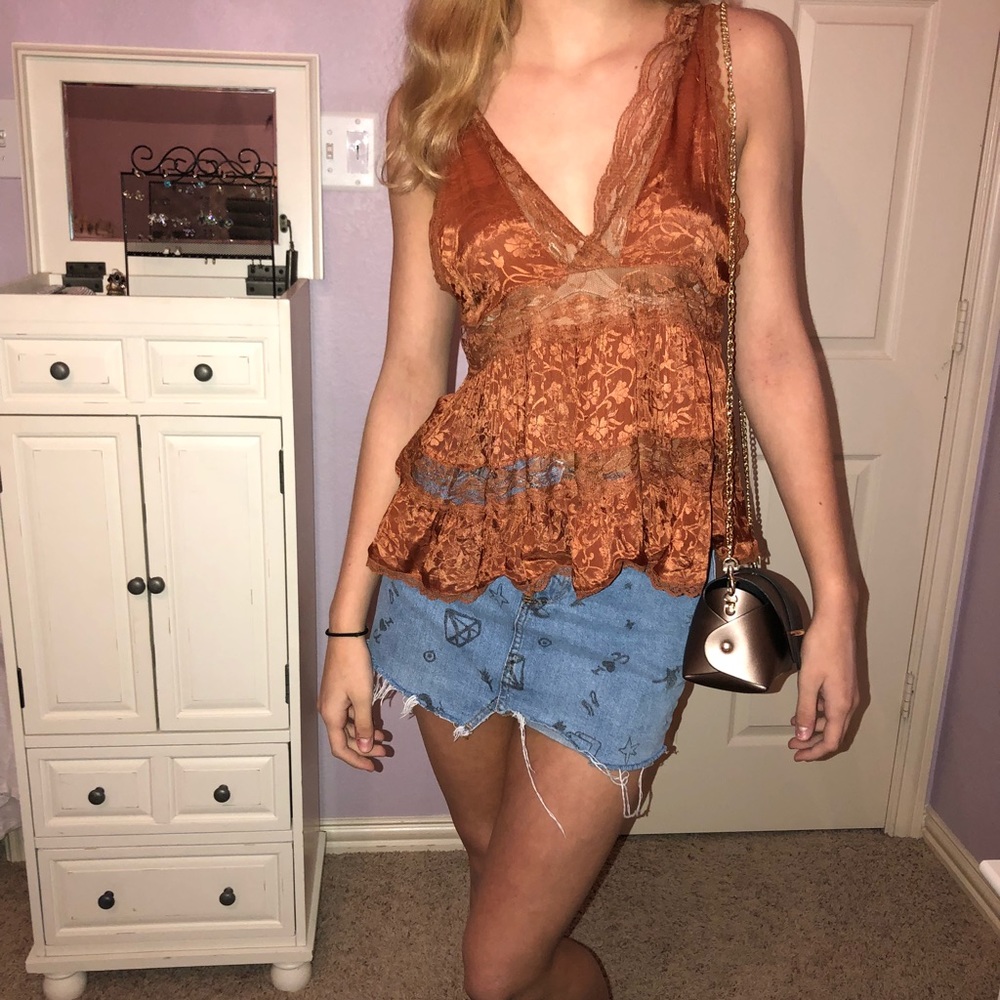 Free People Brand New Top in Copper Color